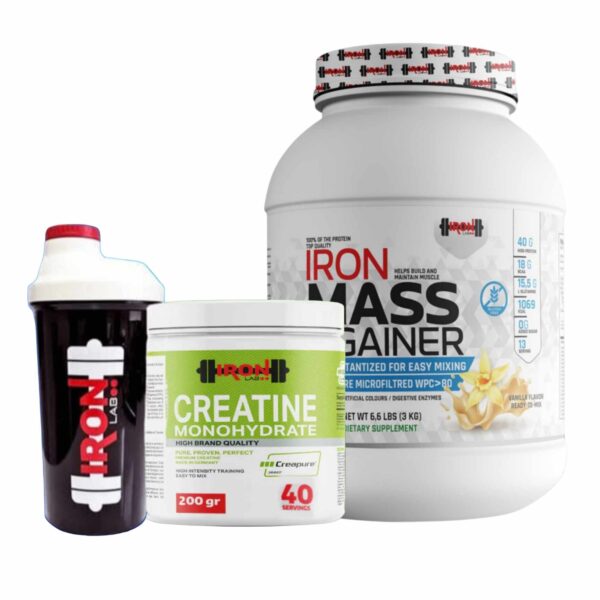 PACK : IRON MASS | CREATINE CREAPURE 200g | SHAKER IRON LAB